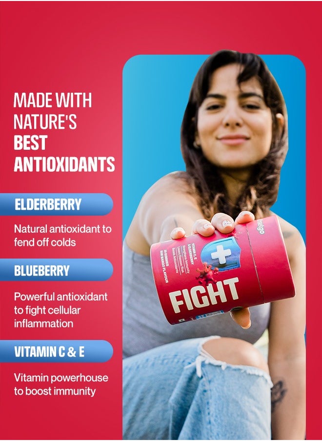 healthsetgo Immunity Gummies for Kids | Vitamin C, E & Zinc | Elderberry Antioxidant | Low Calories | Vegan, Gluten, Gelatin Free | Mango Flavour | 30 Pack  - Image 3