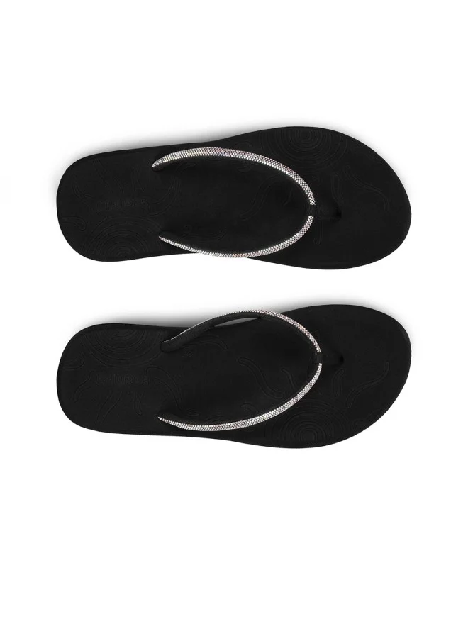 تشيبس Chupps Black Casual One Toe Flats for Women