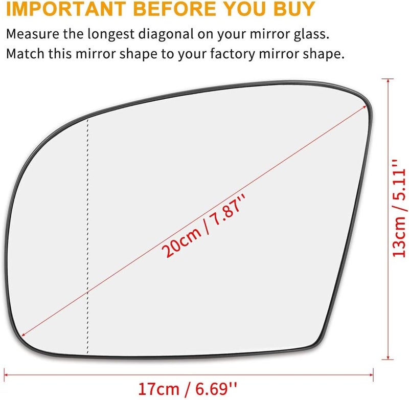 demulax Heated Side Mirror Glass for Mercedes-Benz GL320 - Image 2