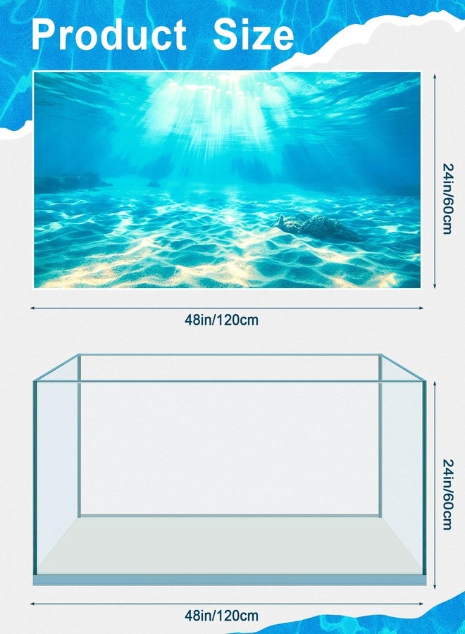 Mindsoft 4 Pack Aquarium Background Polyester 48 x 24 Inch Cloth Fish Tank Background Undersea Corals Sunshines Rock Aquatic Plants Wallpaper with Double-Sided Tape - Image 2