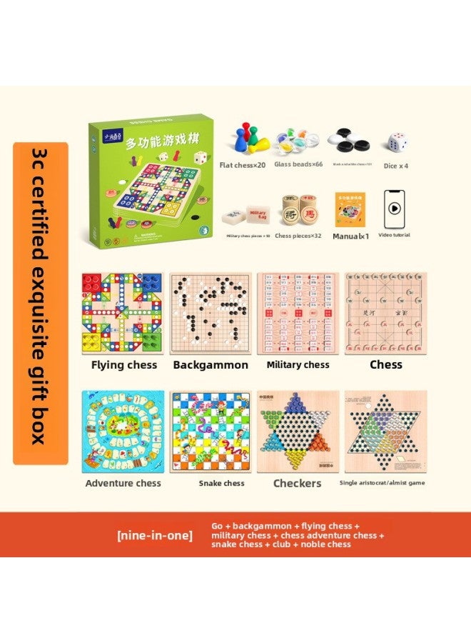 Flying Chess, Checkers, Backgammon, Kidsren's Educational Toys, Primary School Students' Chess Board Games, Multifunctional Version In One