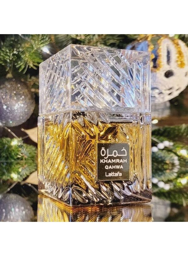 Lattafa Khamrah Qahwa Eau De Parfum by Lattafa - Unisex Fragrance - Warm Coffee, Spice & Caramel Aroma - Image 2