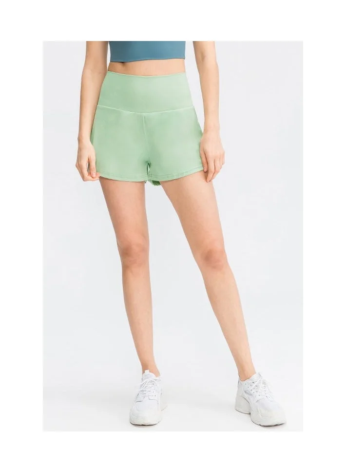 SVL Women's Shorts with Built-in Shorts and Pocket - Green - SVL