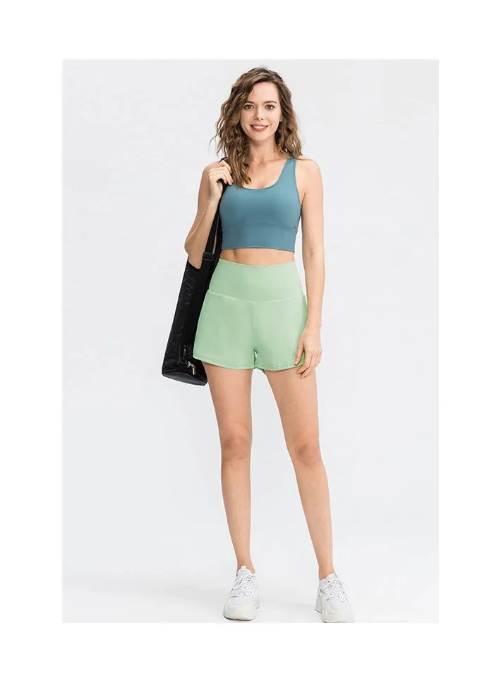 SVL Women's Shorts with Built-in Shorts and Pocket - Green - SVL