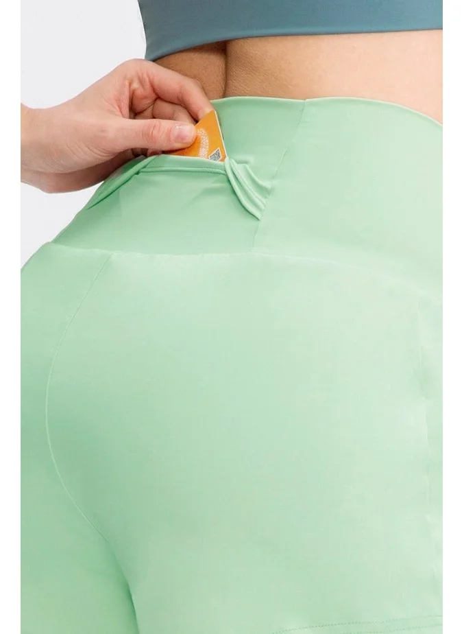 SVL Soft Green Women's Shorts with Built-in Shorts and Pocket - Green - SVL for Women | Best Price UAE
