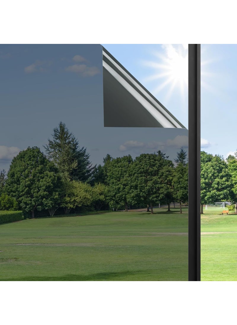 SUPERFAB SUPERFAB Window Privacy Film One Way Window Tint Film Sun Blocking Anti UV Window Heat Blocker Reflective Mirror Film Window Tinting Film for Home Office Window Coverings Black Size 20inch X 70inch 