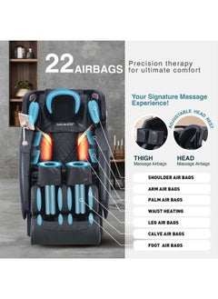Sparnod Fitness كرسي التدليك Sparnod Fitness New Deluxe Plus: يتميز بـ 22 كرة تدليك ثابتة، 22 وسادة هوائية، علاج حراري للظهر، انعدام الجاذبية، تدليك القدم، شاشة LCD، بلوتوث  - Image 4