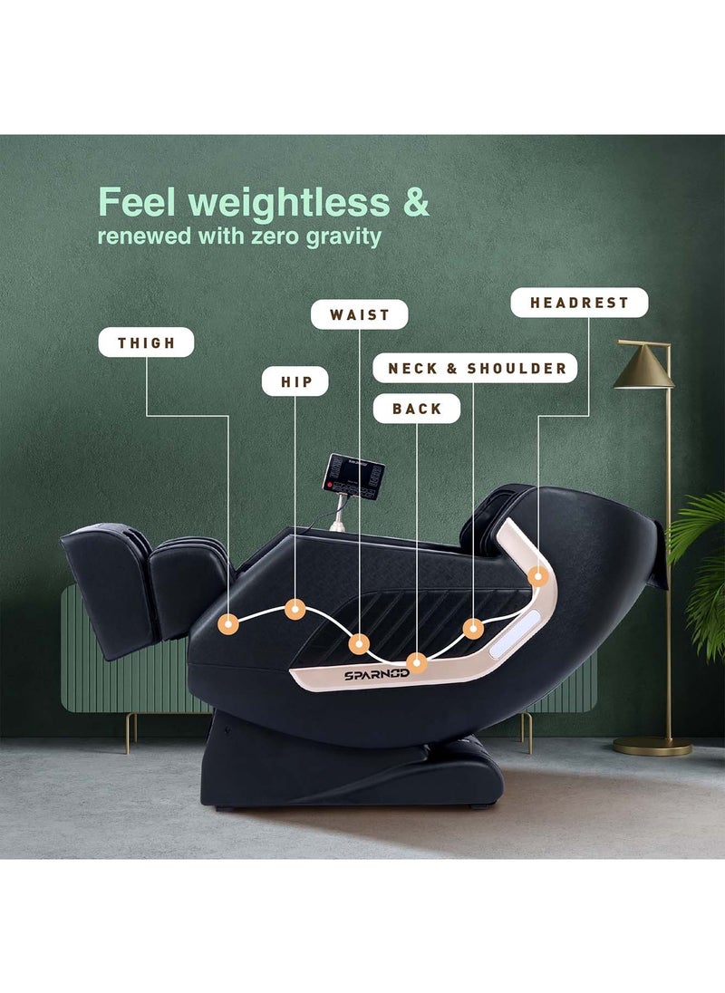 Sparnod Fitness Sparnod Fitness New Deluxe Plus Massage Chair Recliner: Featuring 22 Fixed Massage Balls, 22 Airbags, Back Heat Therapy, Zero Gravity, Foot Massage, LCD Display, Bluetooth  - Image 5