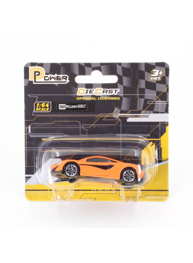 D-Power سيارة ميني رياضية قابلة للجمع مكلارين 600LT بمقياس 1:64 باللون البرتقالي المطفأ - Image 4