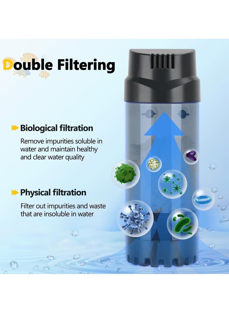Aquarium Fluidized Moving Bed Filter Media Submersible Sponge Filter with Air Stone Ultra-Silence Dissolved Oxygen for Fresh Water and Salt-Water (L) - Image 2