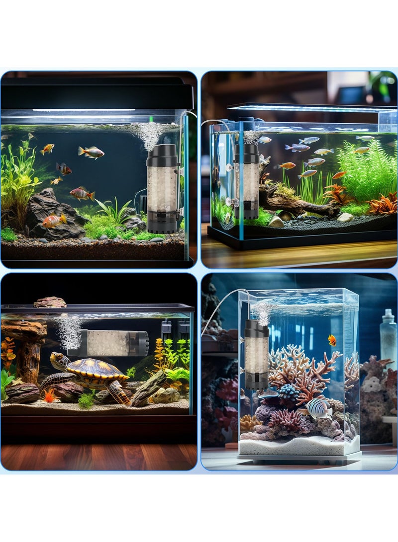 Aquarium Fluidized Moving Bed Filter Media Submersible Sponge Filter with Air Stone Ultra-Silence Dissolved Oxygen for Fresh Water and Salt-Water (L) - Image 4