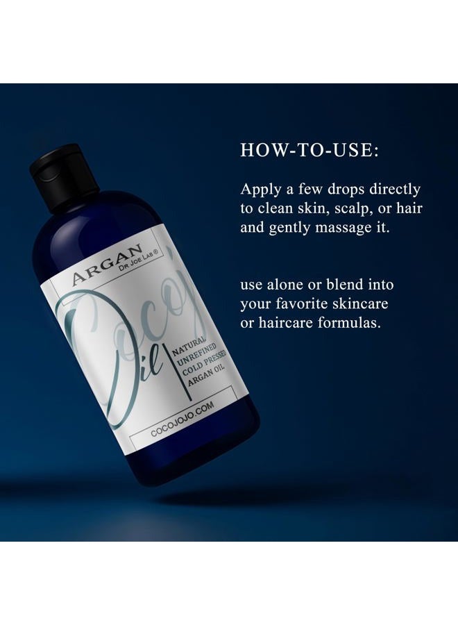 cocojojo Argan Oil - Cold Pressed 8 oz 100% Pure Natural Extra Virgin Unrefined Grade-a Argan Moroccan Marrakesh Oil Moisturizer Anti-Aging Hair Face Lips Body Scalp Skin Hair Growth - Image 4