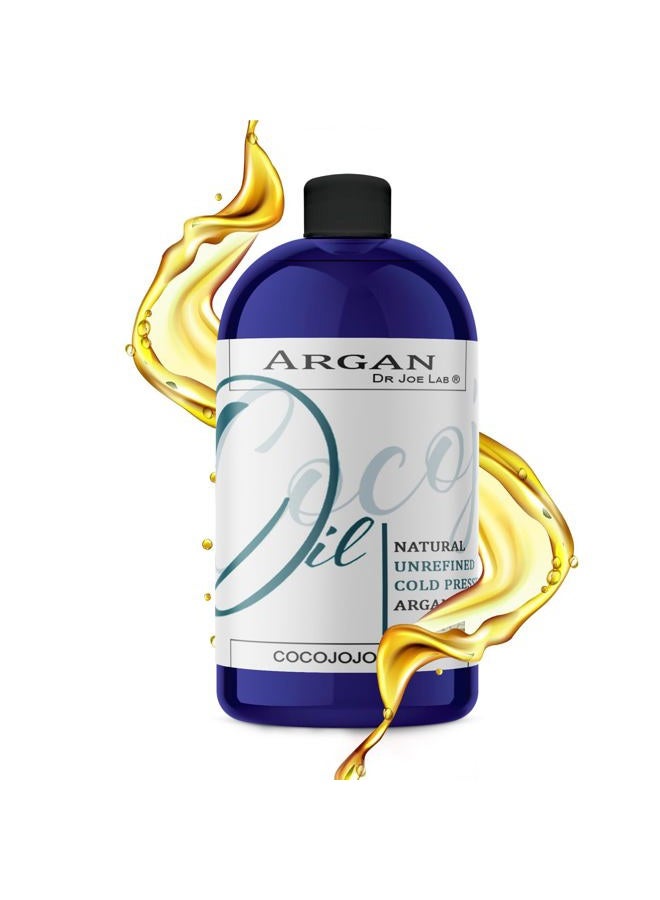 cocojojo Argan Oil - Cold Pressed 8 oz 100% Pure Natural Extra Virgin Unrefined Grade-a Argan Moroccan Marrakesh Oil Moisturizer Anti-Aging Hair Face Lips Body Scalp Skin Hair Growth - Image 1