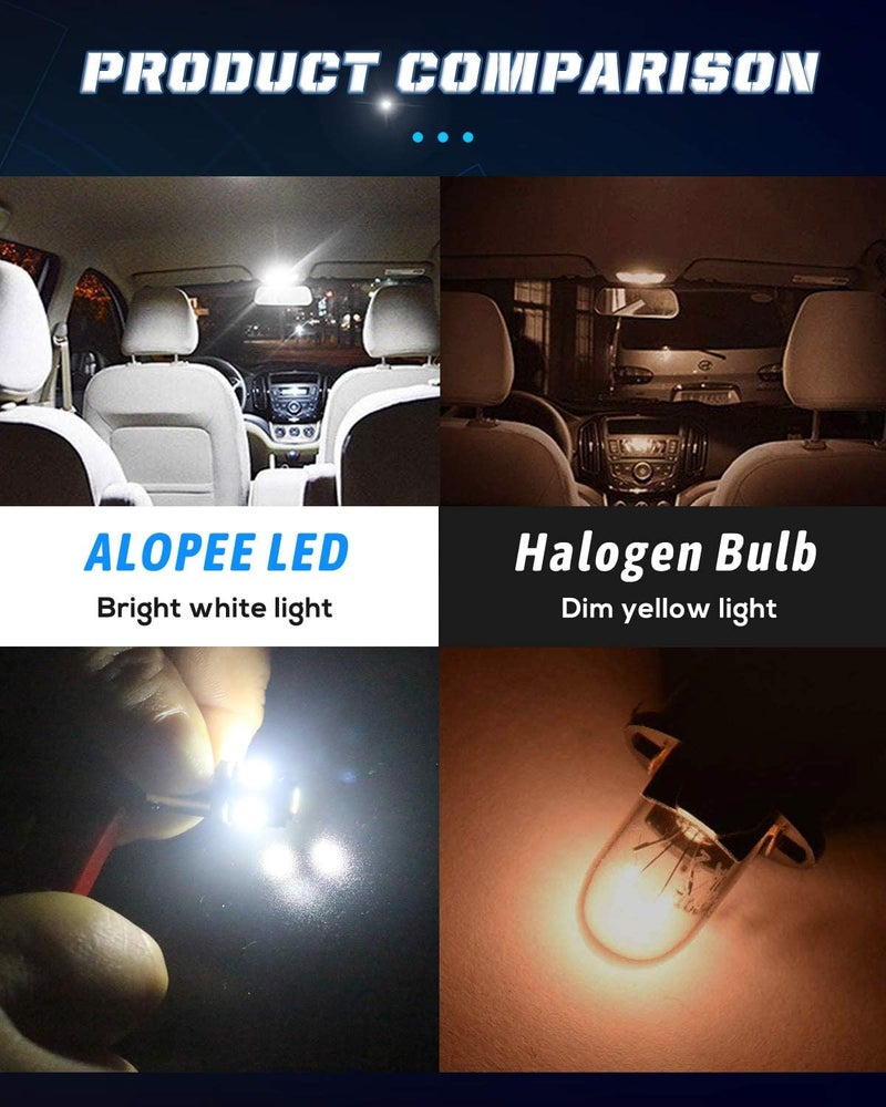 Alopee 20-Pack BA9S White LED Light Bulbs - Image 5