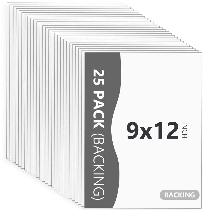 Somime 25 Pack Backing Boards Only - 9X12 Uncut White Mats Matboards  Acid Free & White Core Backerboards  Ideal For Photos/Pictures/Prints/Frames/Arts - Image 1