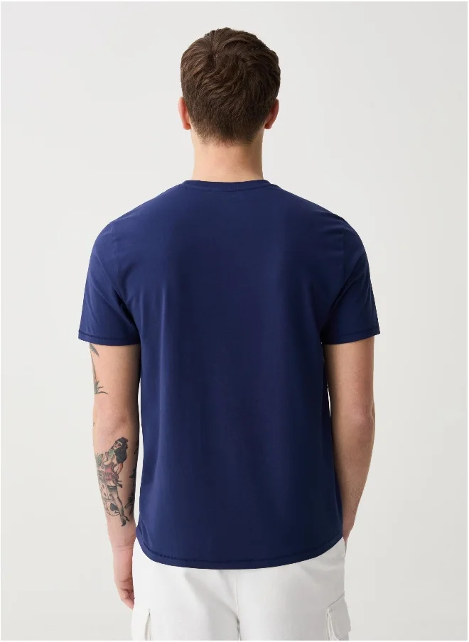 او في اس Slim-fit T-shirt in stretch organic cotton