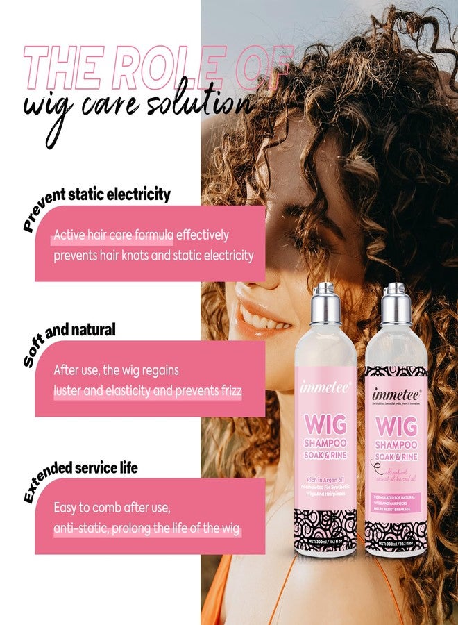 immetee 2 in 1 Shampoo & Conditioner for Wig, Soak & Rinse Wig Shampoo for Human and Synthetic Hair, Prolong Wig life. 300ml/10.1fl oz (For Synthetic Wigs) - Image 2