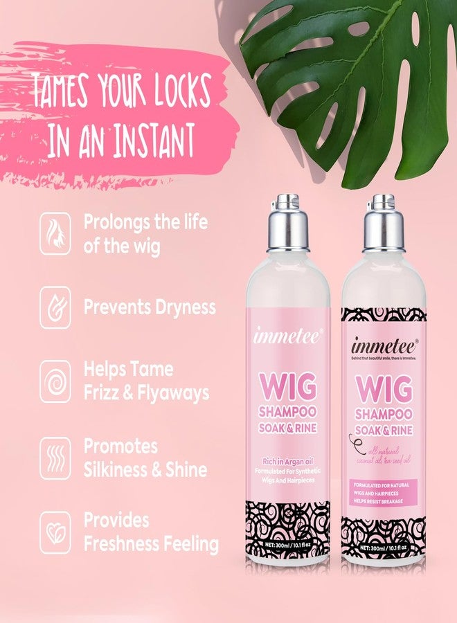 immetee 2 in 1 Shampoo & Conditioner for Wig, Soak & Rinse Wig Shampoo for Human and Synthetic Hair, Prolong Wig life. 300ml/10.1fl oz (For Synthetic Wigs) - Image 3