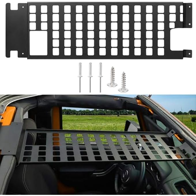 rayihni حامل سقف علوي صلب لوحة مولي لجيب رانجلر JK 2007-2018 (4 أبواب) لحفظ الأمتعة حاملة معدنية رف خارجي ملحقات - Image 2