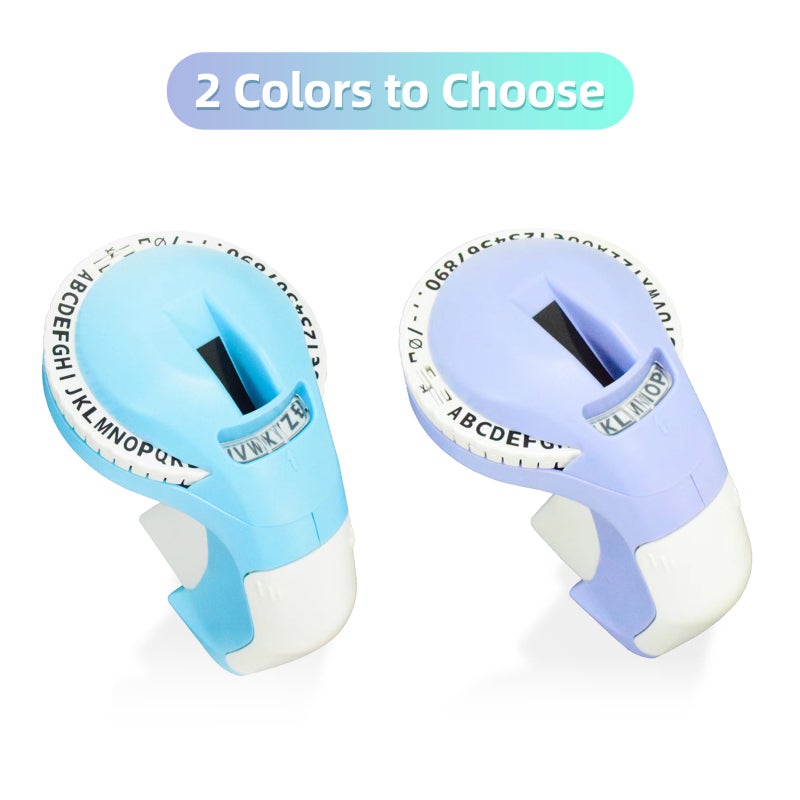 Embossing Label Maker 9mm Blue - User-Friendly Battery-Free Design Durable POM Character Wheel 3D Embossed Labels for Home Office School Organization Gift Personalization - Image 3