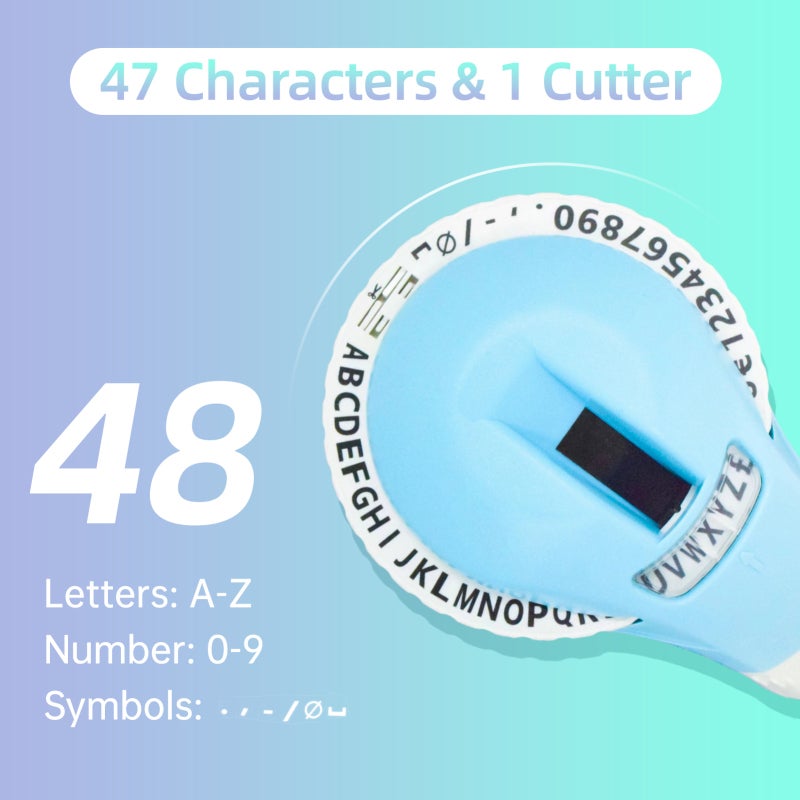 Embossing Label Maker 9mm Blue - User-Friendly Battery-Free Design Durable POM Character Wheel 3D Embossed Labels for Home Office School Organization Gift Personalization - Image 5