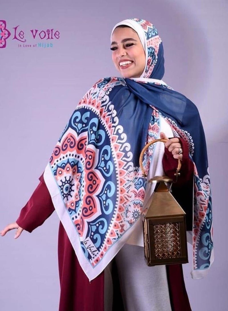 لافوال طرحة شيفون ديجيتال ناعم من Le Voile مقاس 200×70 سم – خفيفة وأنيقة