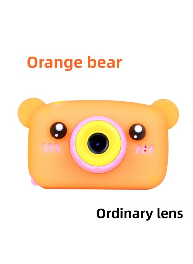 Generic Children's Camera, The High-definition Mini Print Camera Can Take Pictures Of Video Small SLR Gift Toys-Color:Orange Bear (ordinary Lens)  - Image 1