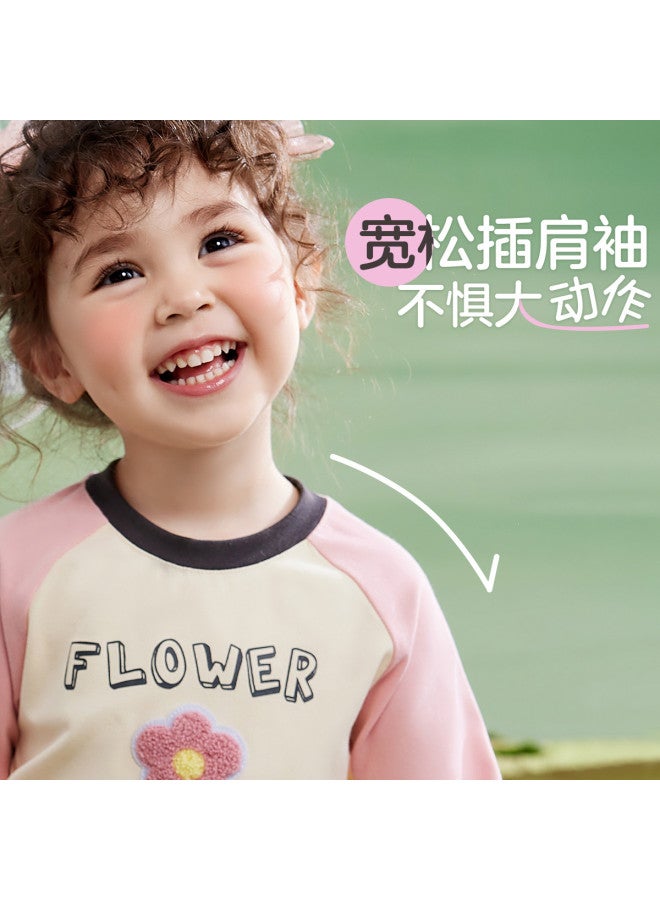 ASK JUNIOR Girls' Long Sleeve T-shirt Autumn New Arrival Fashion Color-blocking Casual Raglan Sleeve Kids' Base Layer T-shirt - Image 4