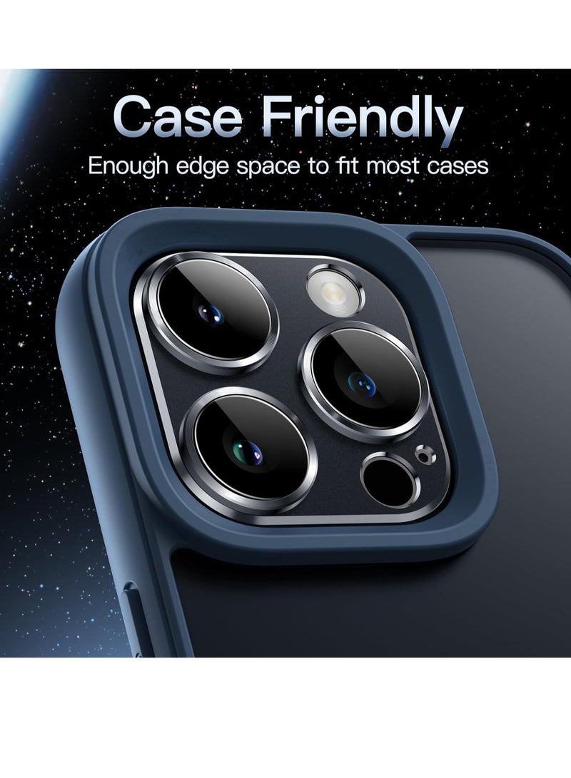 ELTRAZONE Camera Lens Protector for iPhone 14 Pro 6.1-Inch and iPhone 14 Pro Max 6.7-Inch, Full Coverage 9H Tempered Glass Ring Cover, Matte Metal Plate, Case Friendly, 1-Pack (Space Black) - Image 5