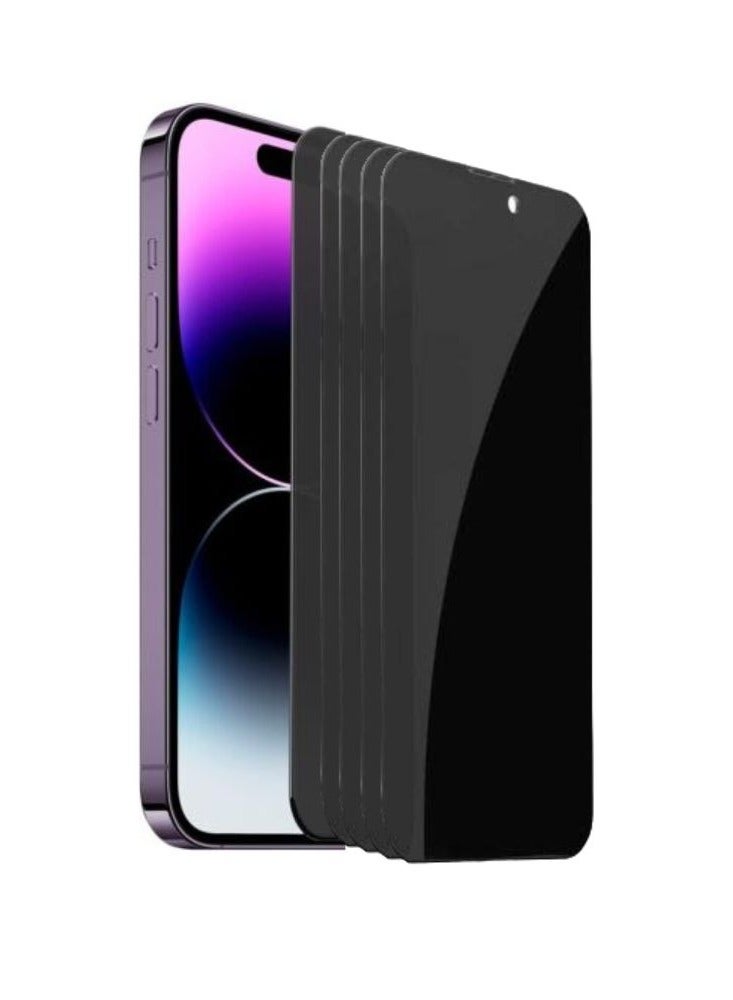 AS2 Iphone 14/13/13 Pro HD Anti-Spy Privacy Glass Protector for   6.1″ - 5 Pack Set - Image 1