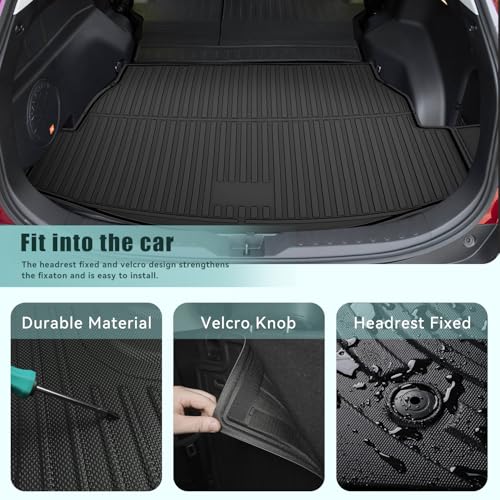 TTX LIGHTING Floor Mats and Cargo Liner for 2019-2024 2025 Toyota RAV4: All Weather Protected TPE Floor Mats Includes 1st 2nd and Cargo Mat (Include Hybrid) - Image 4