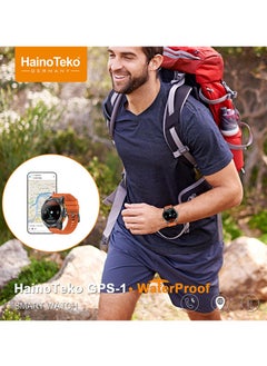 هينو تيكو ساعة ذكية HainoTeko GPS-1 مقاومة للماء مع شاشة AMOLED مدمجة ونظام تحديد المواقع 3 أزواج من الأشرطة وكابل شحن مصمم للرجال  - Image 3