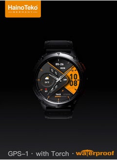 هينو تيكو ساعة ذكية HainoTeko GPS-1 مقاومة للماء مع شاشة AMOLED مدمجة ونظام تحديد المواقع 3 أزواج من الأشرطة وكابل شحن مصمم للرجال  - Image 5