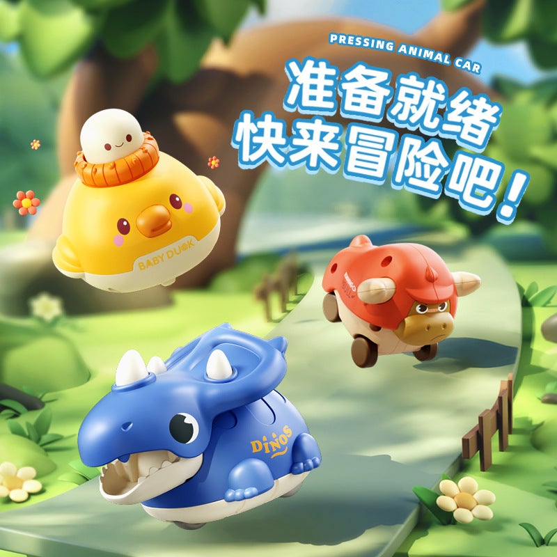 Children'S Cartoon Chick Push Toy Car Kindergarten Toy Street Stall Stall Display 3-6 Years Old Educational Dump Truck Cute And Fun - Image 2