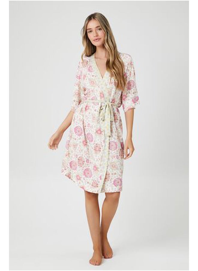 FOREVER 21 Ornate Print Tie-Waist Robe  - Image 4
