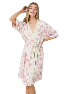 FOREVER 21 Ornate Print Tie-Waist Robe  - Image 1