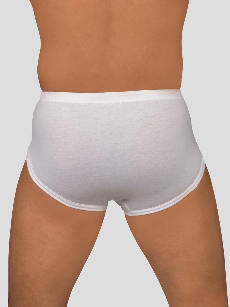 VIP Gold Men Solid White Pure Cotton Briefs (Pack of 4, 80 CM) - Image 5