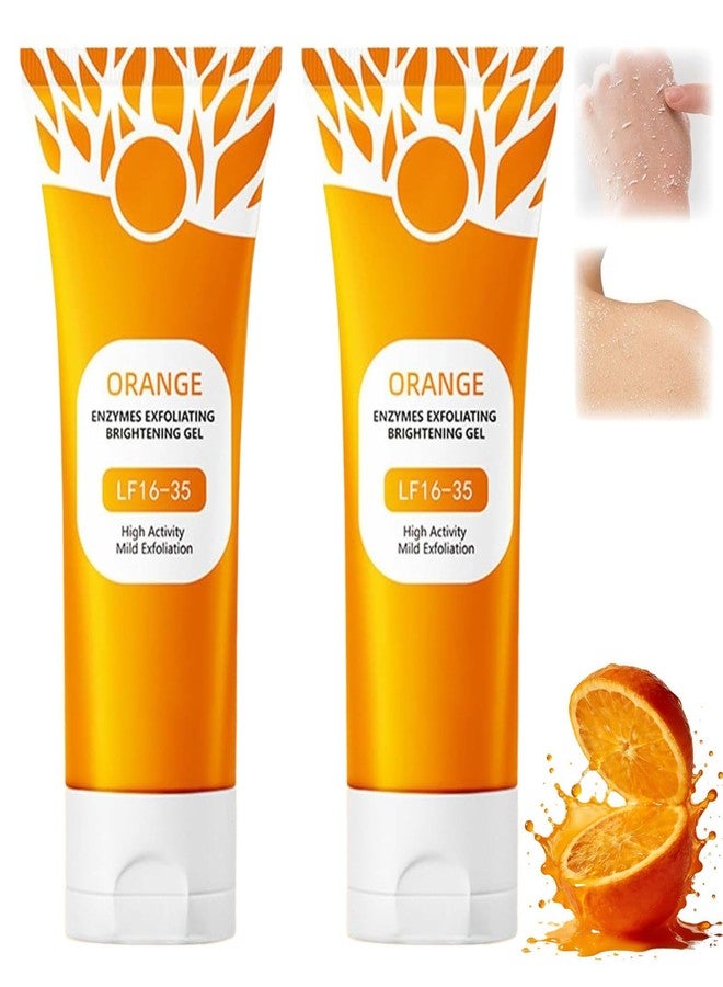 2Pcs Orange Exfoliating Gel Scrub for Face & Body, Deep Pore Cleansing Exfoliant to Remove Blackheads, Moisturizing & Gentle for All Skin Types - Image 1