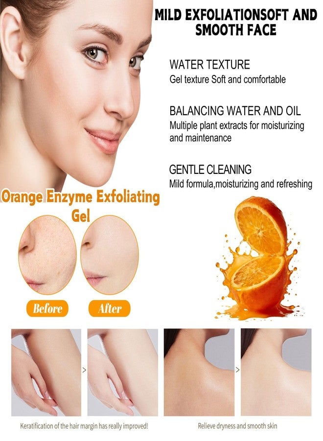 2Pcs Orange Exfoliating Gel Scrub for Face & Body, Deep Pore Cleansing Exfoliant to Remove Blackheads, Moisturizing & Gentle for All Skin Types - Image 2