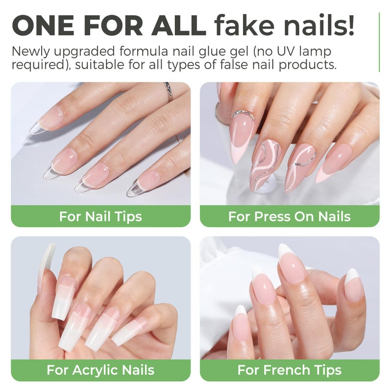 UNA GELLA 5ml Super Strong Gel Nail Glue for Press Ons: No U V Lamp Needed Glue Gel, Travel-Size Nail Adhesive for Press on Nails, Nail Tips&Acrylic Nails-Quick Dry, No Smell, Long-Lasting - Image 5
