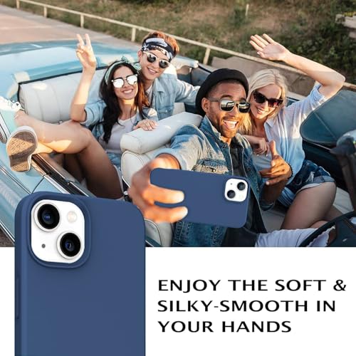 Elzzi® Compatible with iPhone 13 Case, Liquid Silicone Case, Full Body Protective Cover, Shockproof, Slim Phone Case, Anti-Scratch Soft Microfiber Lining, (6.1 inch Blue) - Image 3
