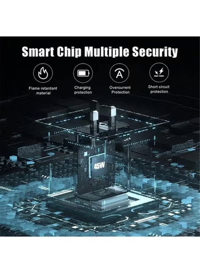 Taimi Pack of 8 45W Super Fast Wall Chargers with USB-C Cable Compatible with All Devices with USB-C Ports - Black - Image 5