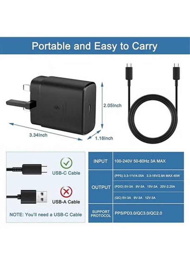 Taimi Pack of 8 45W Super Fast Wall Chargers with USB-C Cable Compatible with All Devices with USB-C Ports - Black - Image 2