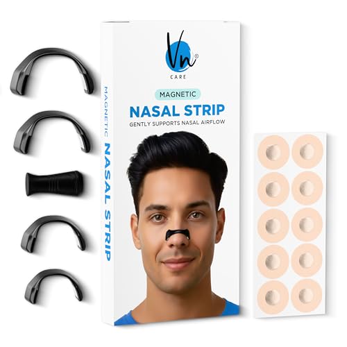 Vn care Magnetic Universal Nasal Strips | Breathing Nasal Strip | Anti Snoring Nose Clip | Skin Safe Sleep Nasal Strips | Nasal Dilators For Breathing | Snore Stopper | Snoring Stopper For Men | Breathing Nasal Strip Starter Kit - Image 1