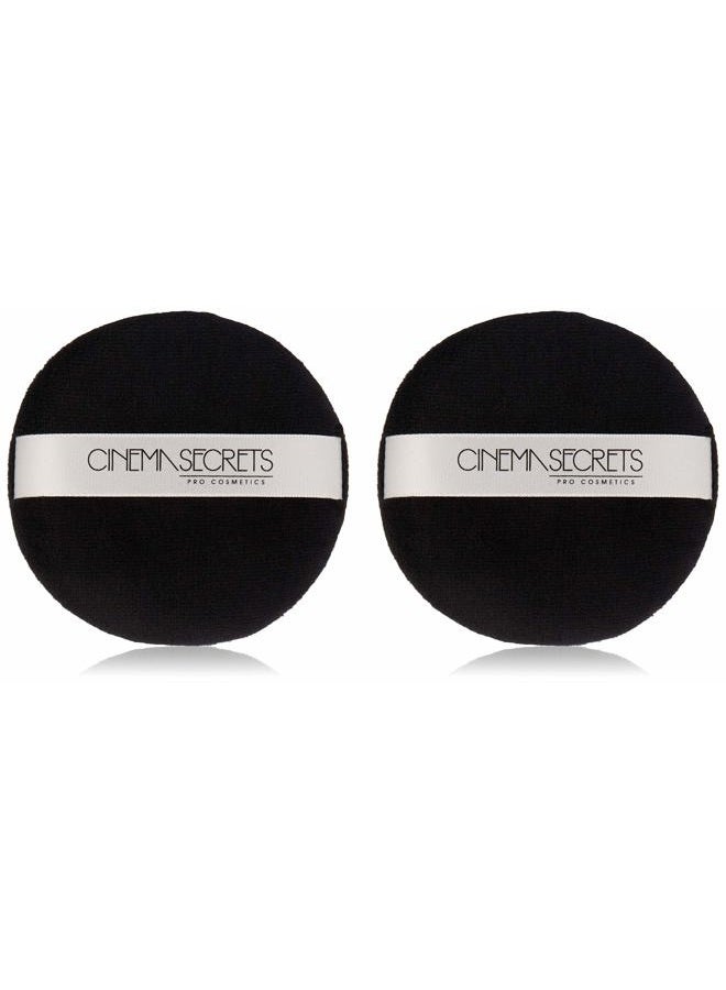 Cinema Secrets Deluxe Powder Puff With Strap, Black, 2 Count - Image 1