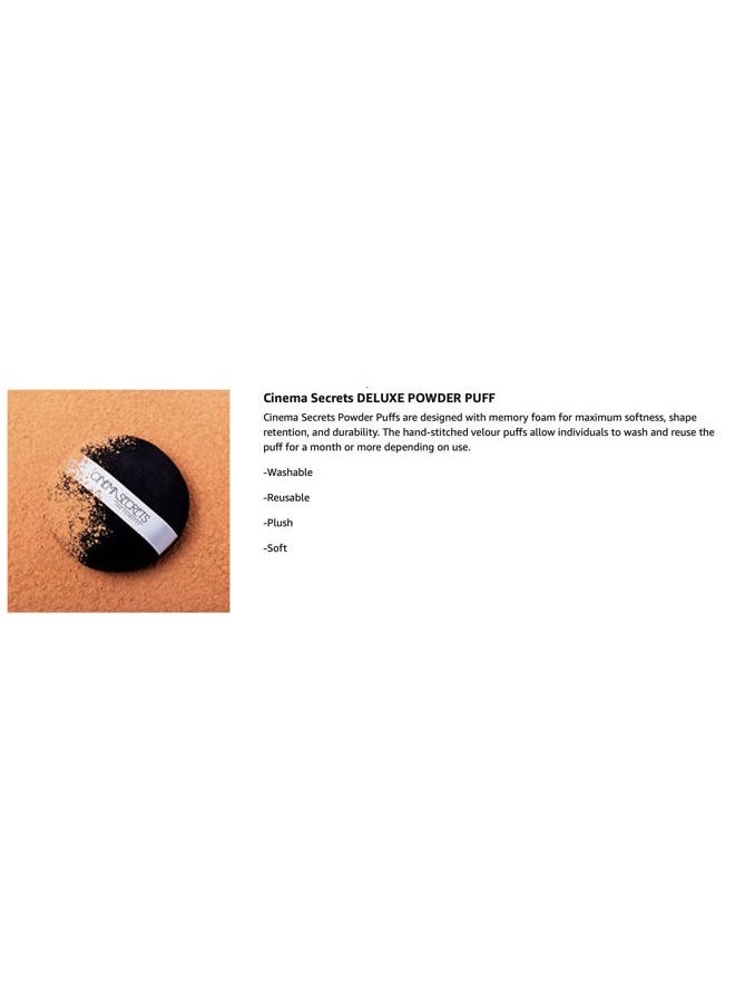 Cinema Secrets Deluxe Powder Puff With Strap, Black, 2 Count - Image 2