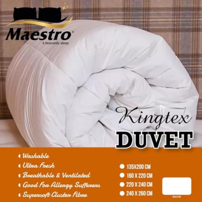 Maestro A Heavenly Sleep - Duvet 1 Pc White Microfiber Duvet Size: Double 220x240 cm - Image 1