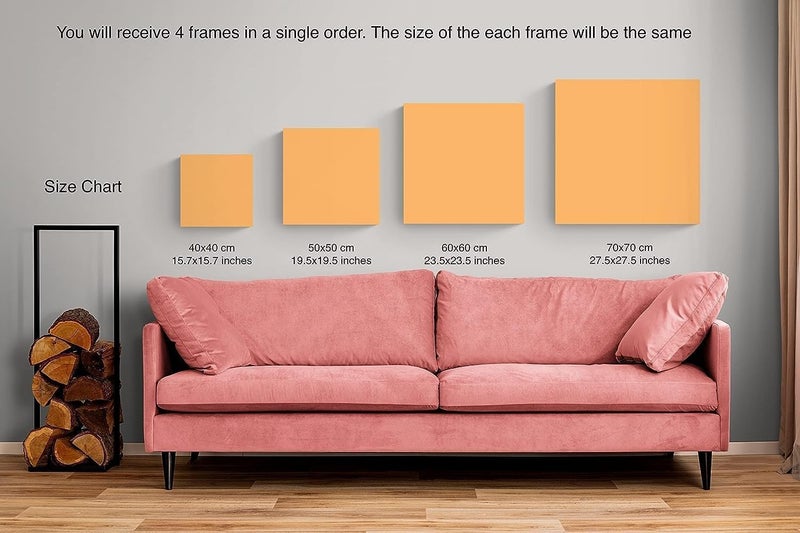 ARS Large 99 Names of Allah Canvas Print - Islamic Wall Art Home Decor Gifts, Asmaul Husna (4 Pieces, Each 15.7x15.7 Inches, Artwork 2) - Image 4