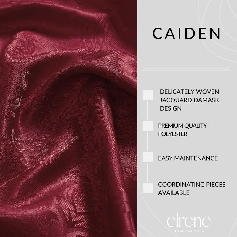 Elrene Home Fashions Caiden Elegance Damask Waterproof, Stain & Wrinkle Resistant Fabric Tablecloth, 52" x 70" Oblong/Rectangle, Cranberry - Image 3