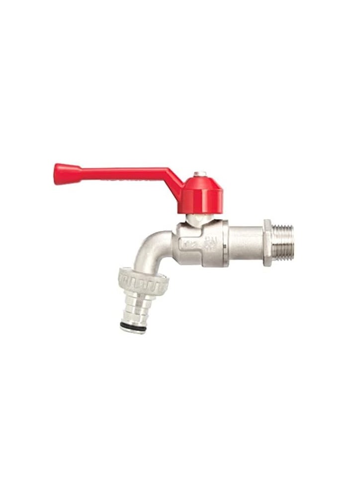 AQ AQSON AQSON Brass Colour Ball Tap - Durable Outdoor Garden Tap 1/2 Inch - Image 1